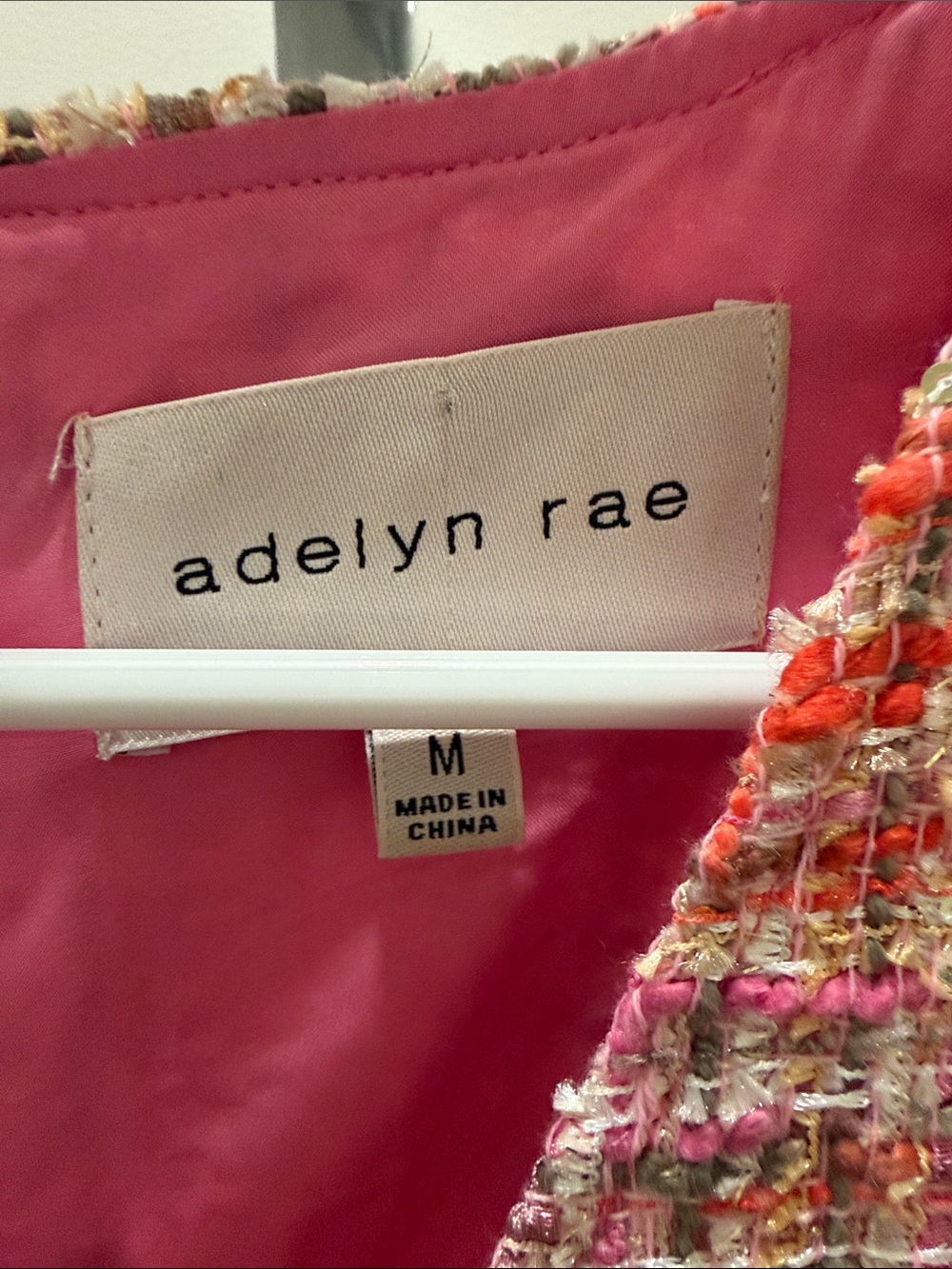 Adelyn Rae Pink Multi-Color Tweed Vest - Picture 2 of 4